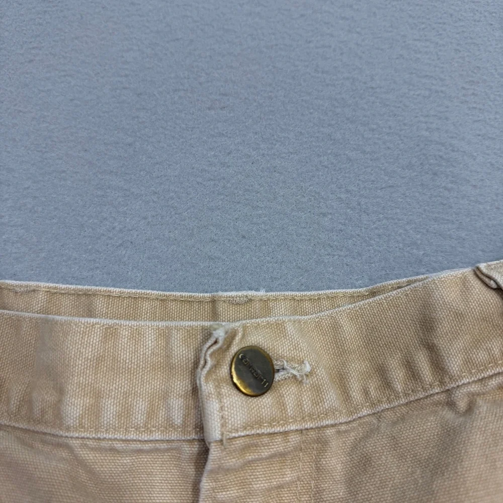 Vintage Carhartt Carpenter Shorts Men's 33 Tan Canvas 8